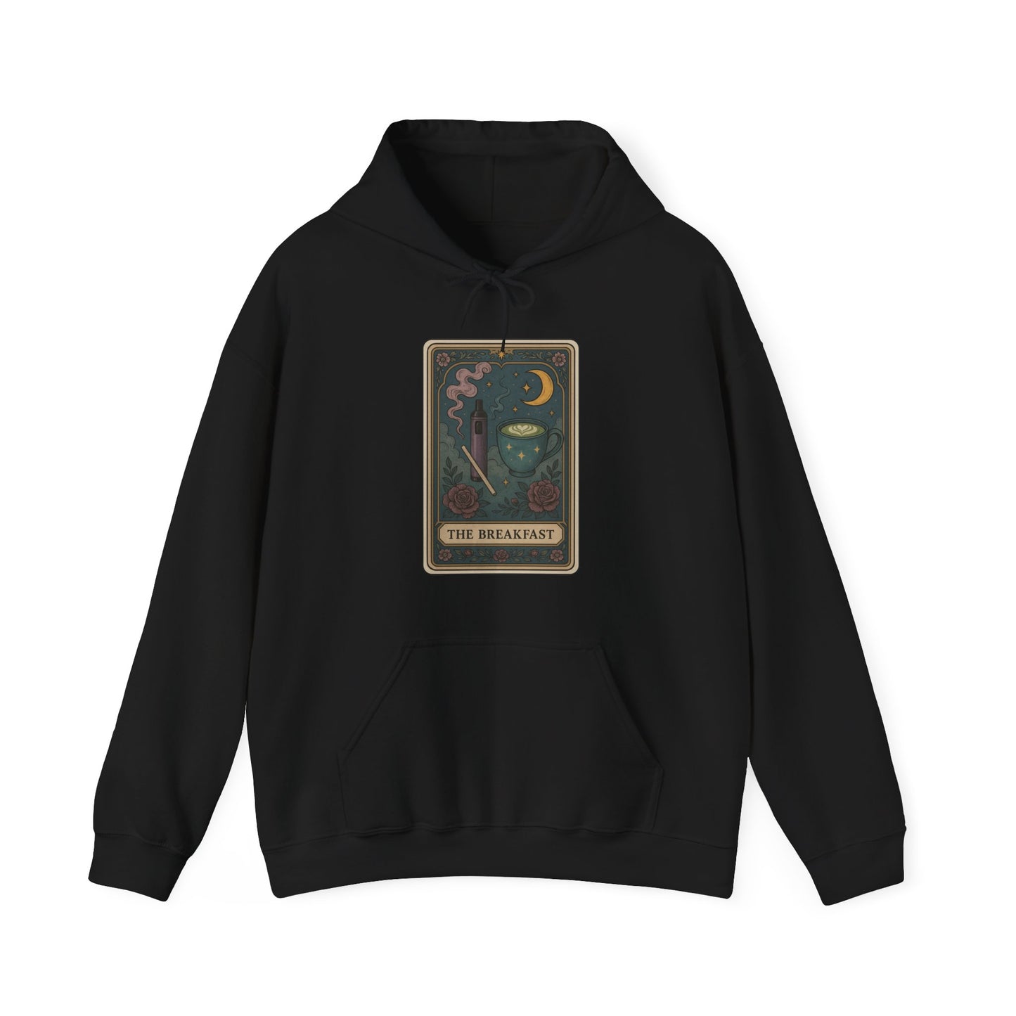 Mock Tarot Card "The Breakfast" Vape and Matcha Unisex Hoodie