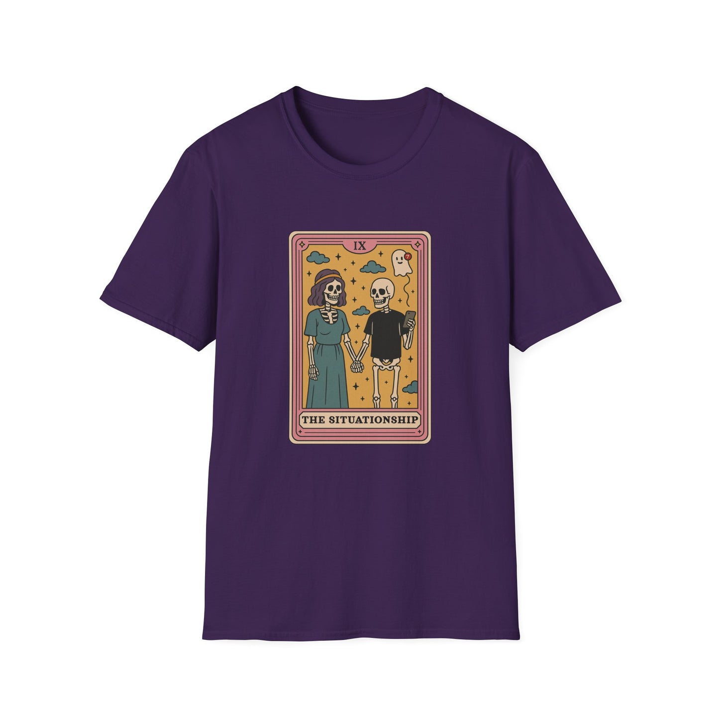 "The Situationship" Skeleton Cartoon Tarot Card T-Shirt