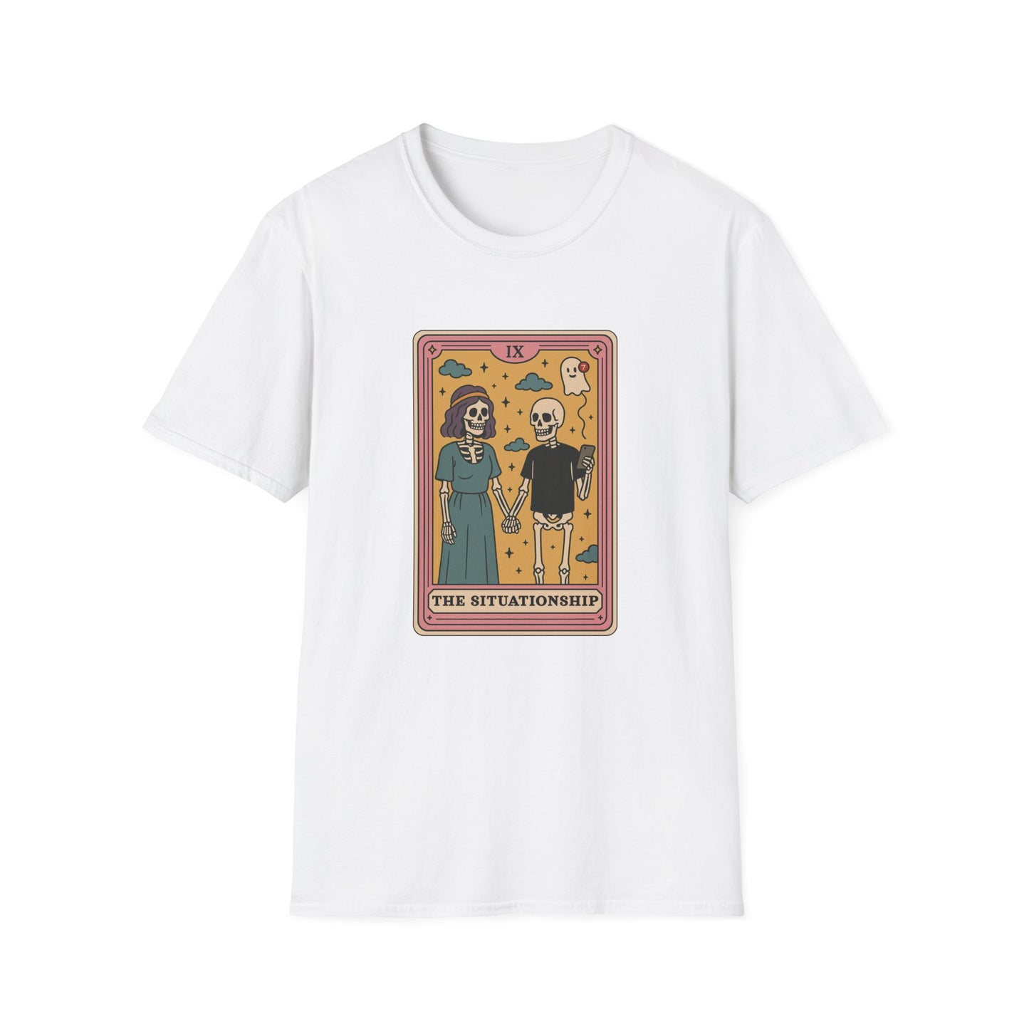 "The Situationship" Skeleton Cartoon Tarot Card T-Shirt