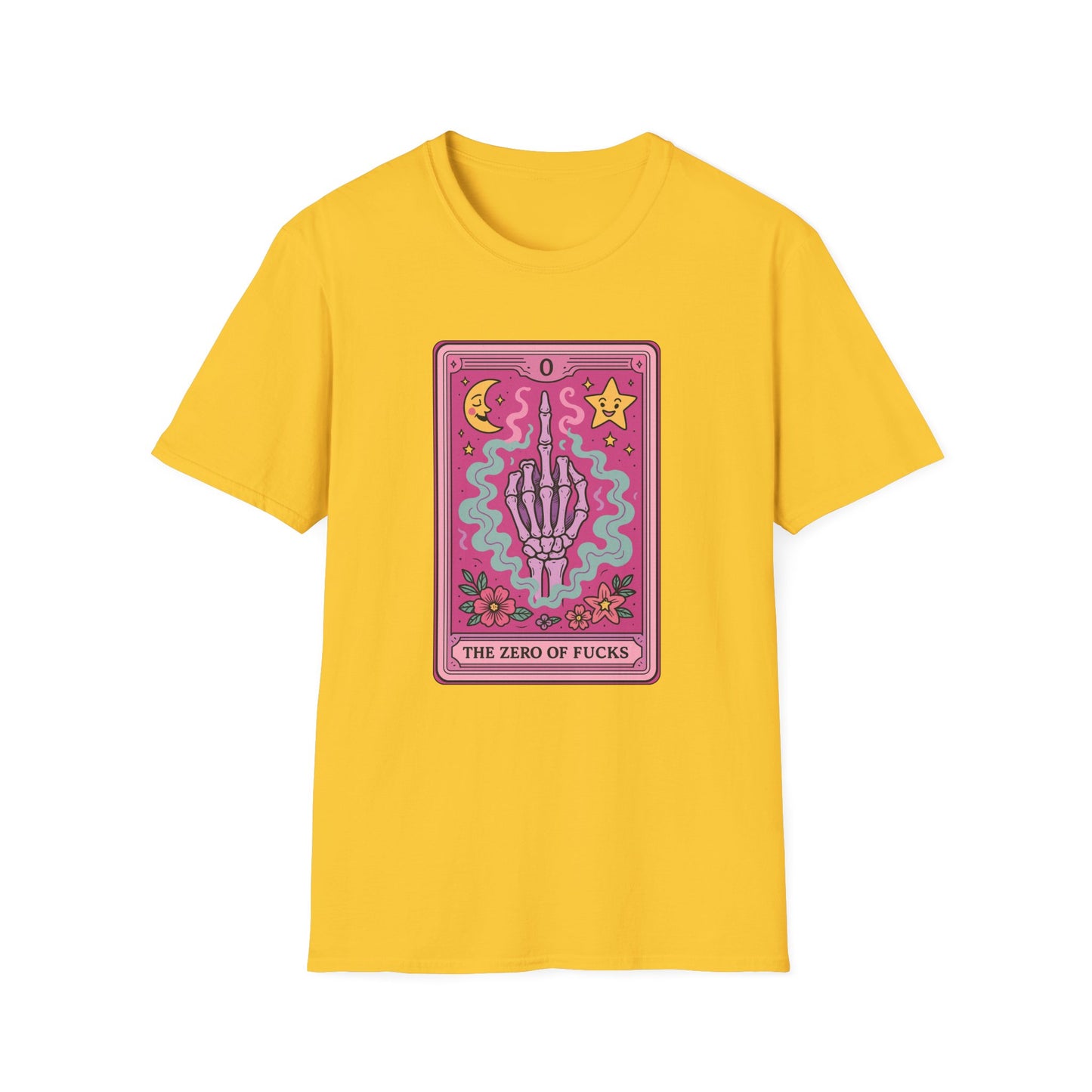 "The Zero of Fucks" Cartoon Tarot Card T-Shirt