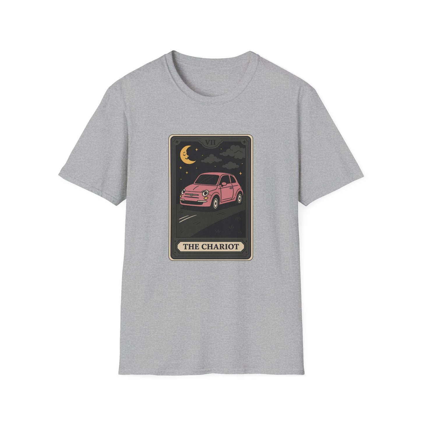 "The Chariot" Fiat 500 Cartoon Tarot Card T-Shirt