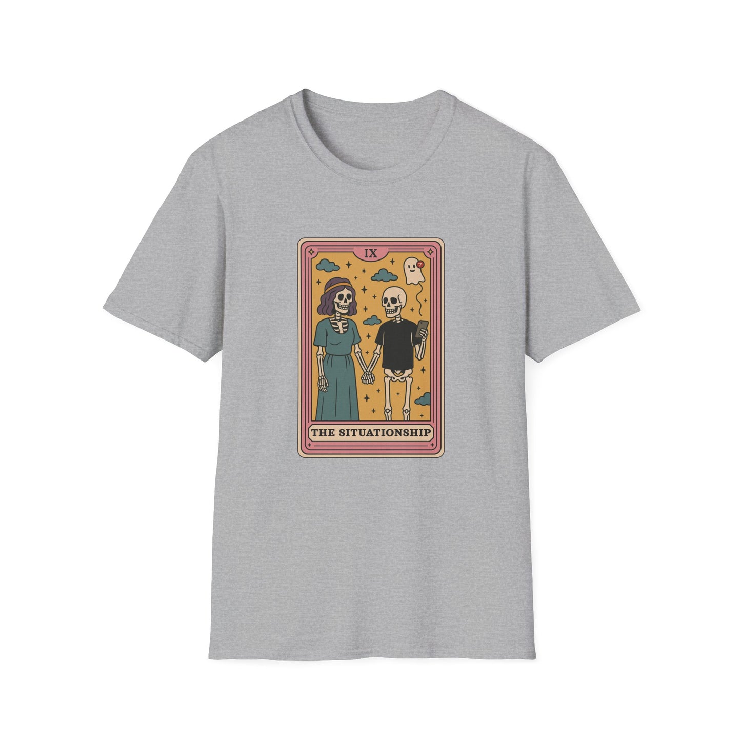 "The Situationship" Skeleton Cartoon Tarot Card T-Shirt