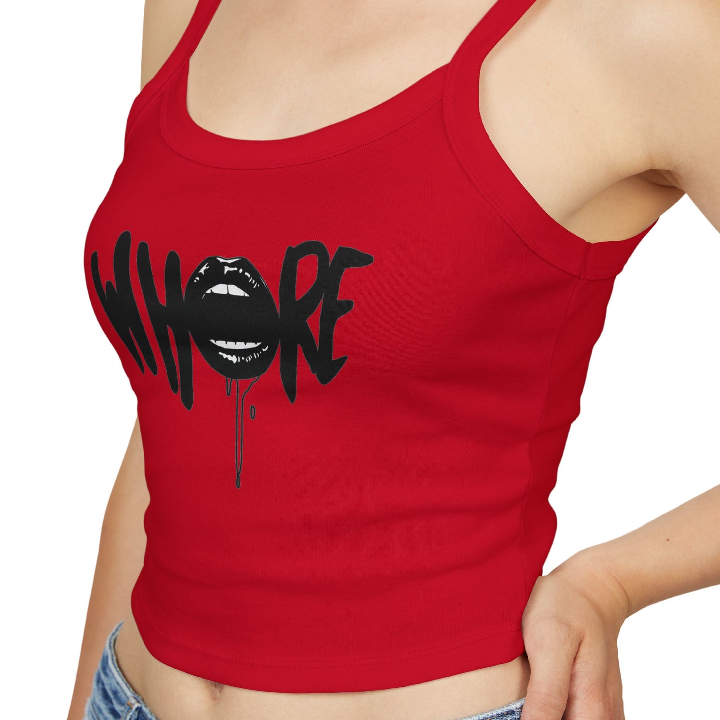 Top con Chaleco de Labios con Grafiti "Puta"