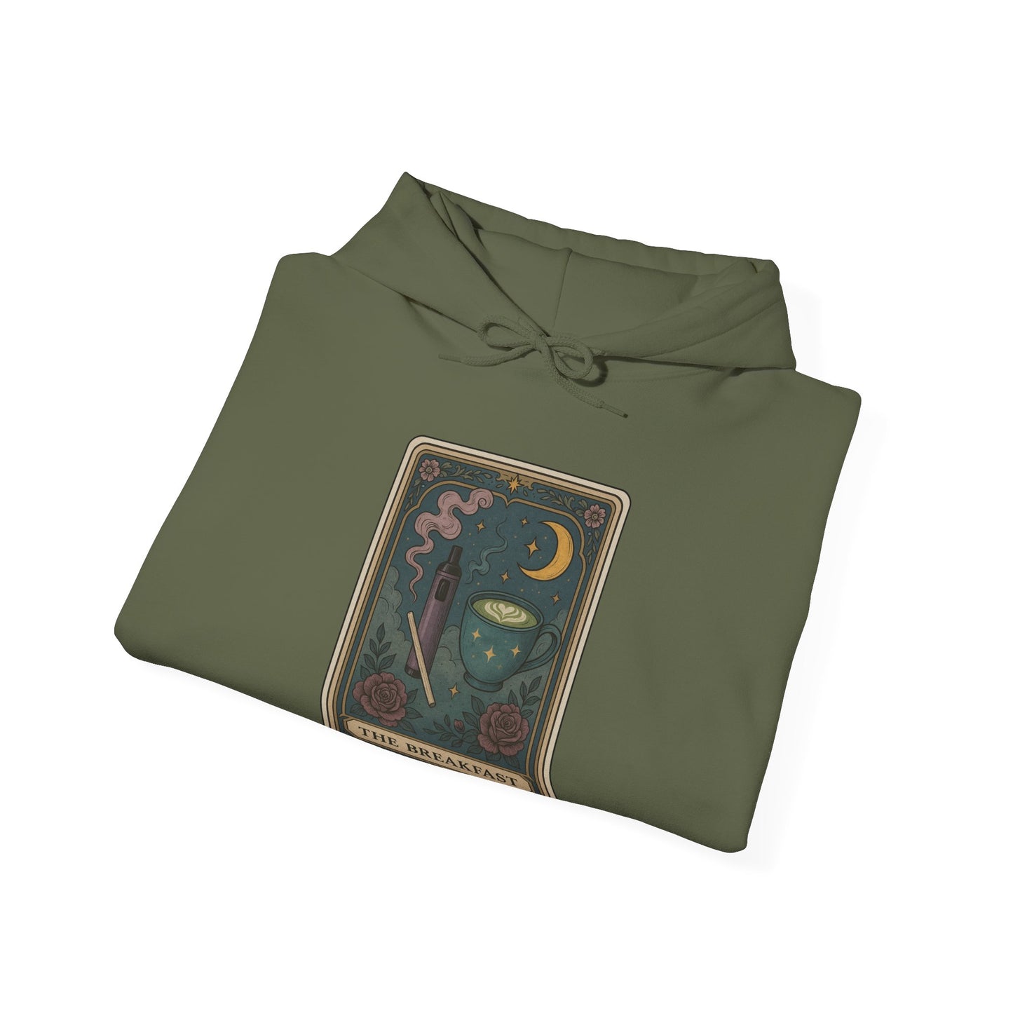 Mock Tarot Card "The Breakfast" Vape and Matcha Unisex Hoodie
