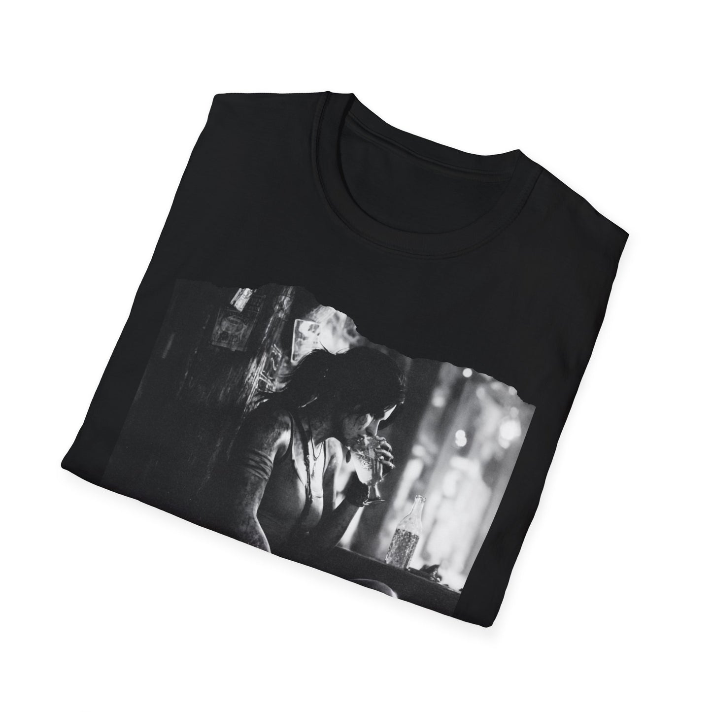 Lara Croft At A Bar T-Shirt