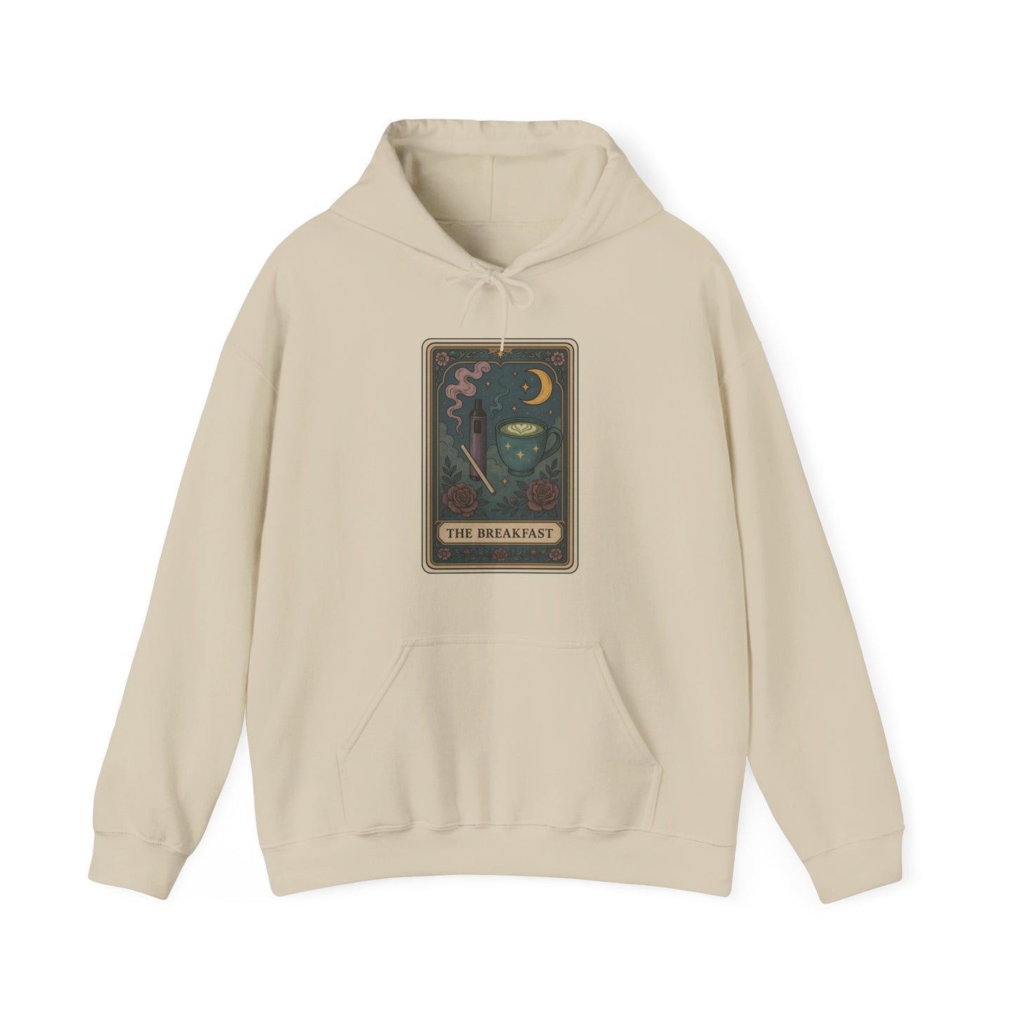Mock Tarot Card "The Breakfast" Vape and Matcha Unisex Hoodie