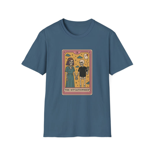 "The Situationship" Skeleton Cartoon Tarot Card T-Shirt