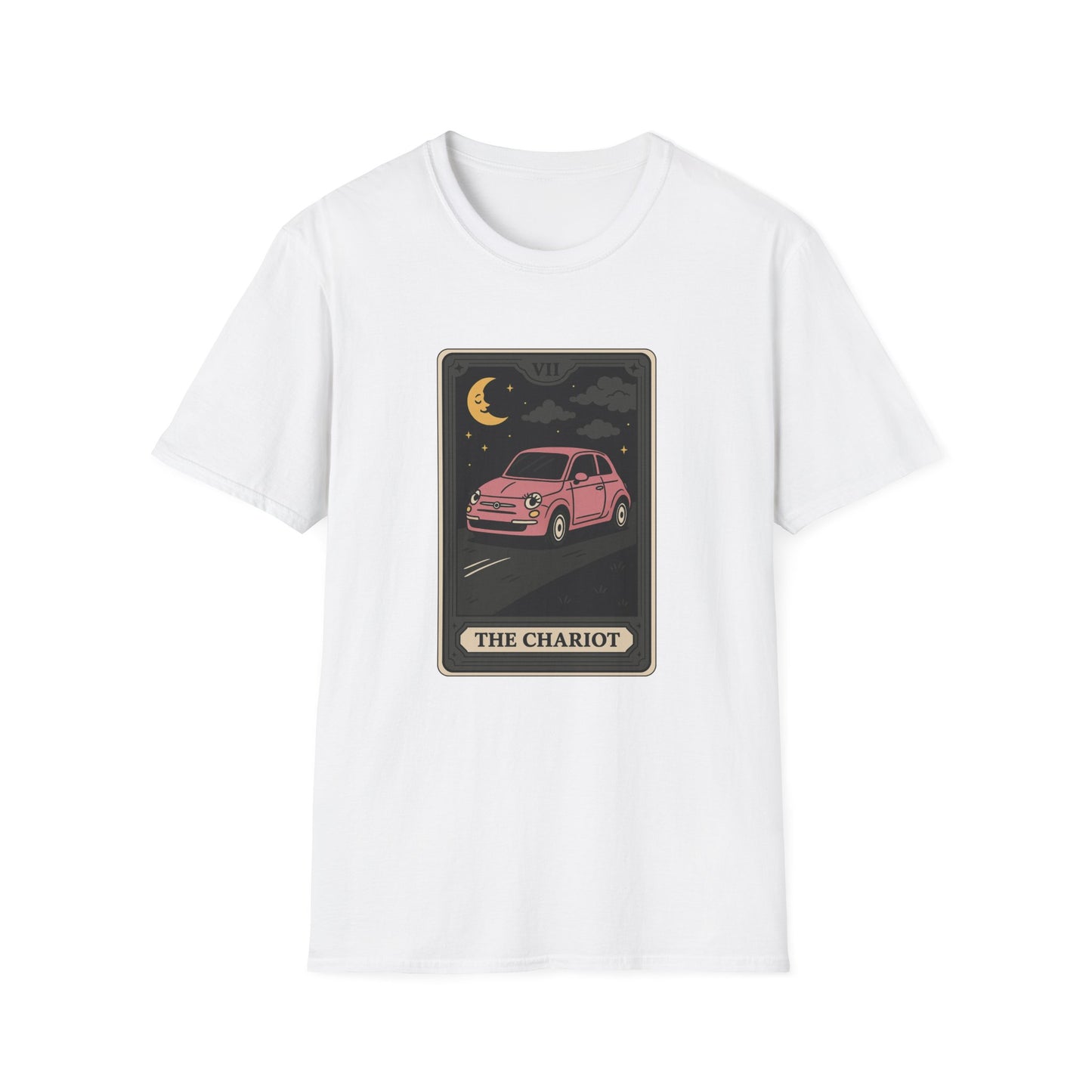"The Chariot" Fiat 500 Cartoon Tarot Card T-Shirt