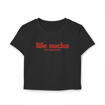 „Das Leben nervt, aber ich nerve besser“ Retro-Baby-T-Shirt