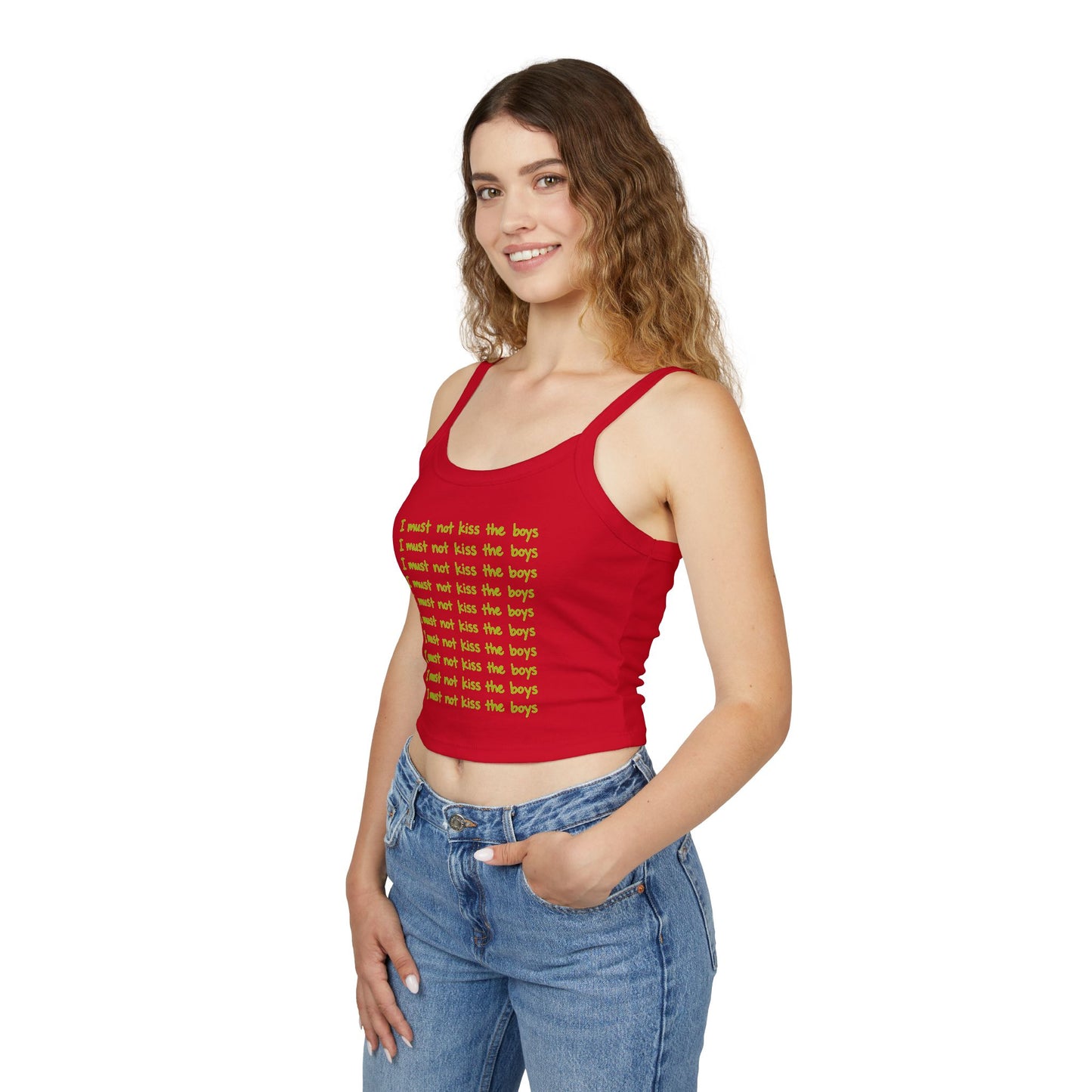 I Must Not Kiss The Boys Women's Spaghetti Strap Tank Top