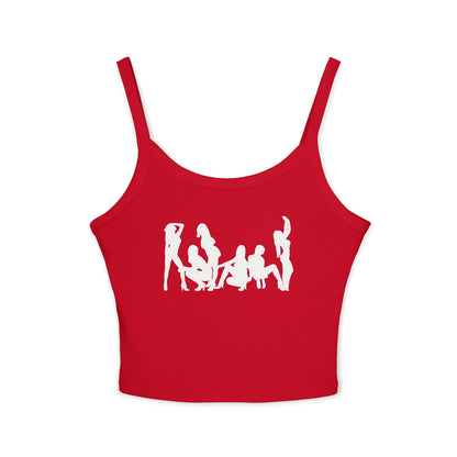 Camiseta sin mangas para fiesta con silueta de chicas