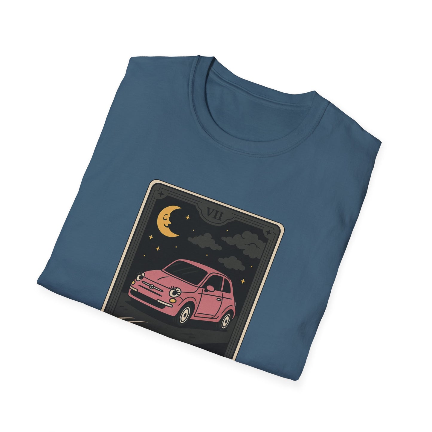 "The Chariot" Fiat 500 Cartoon Tarot Card T-Shirt
