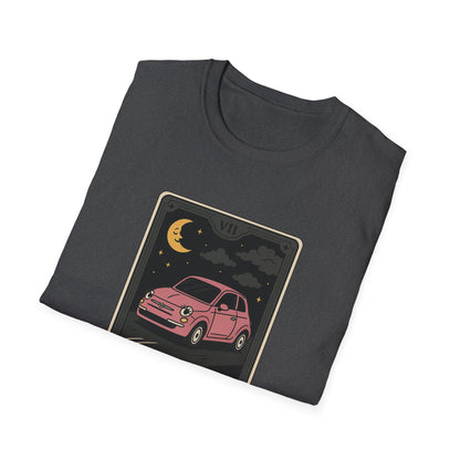 "The Chariot" Fiat 500 Cartoon Tarot Card T-Shirt
