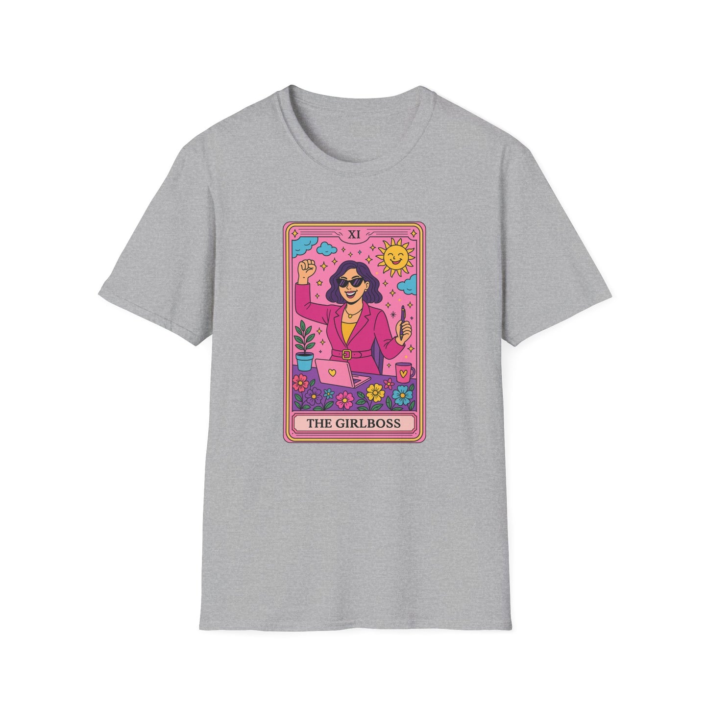 "The Girlboss" Cartoon Tarot Card T-Shirt