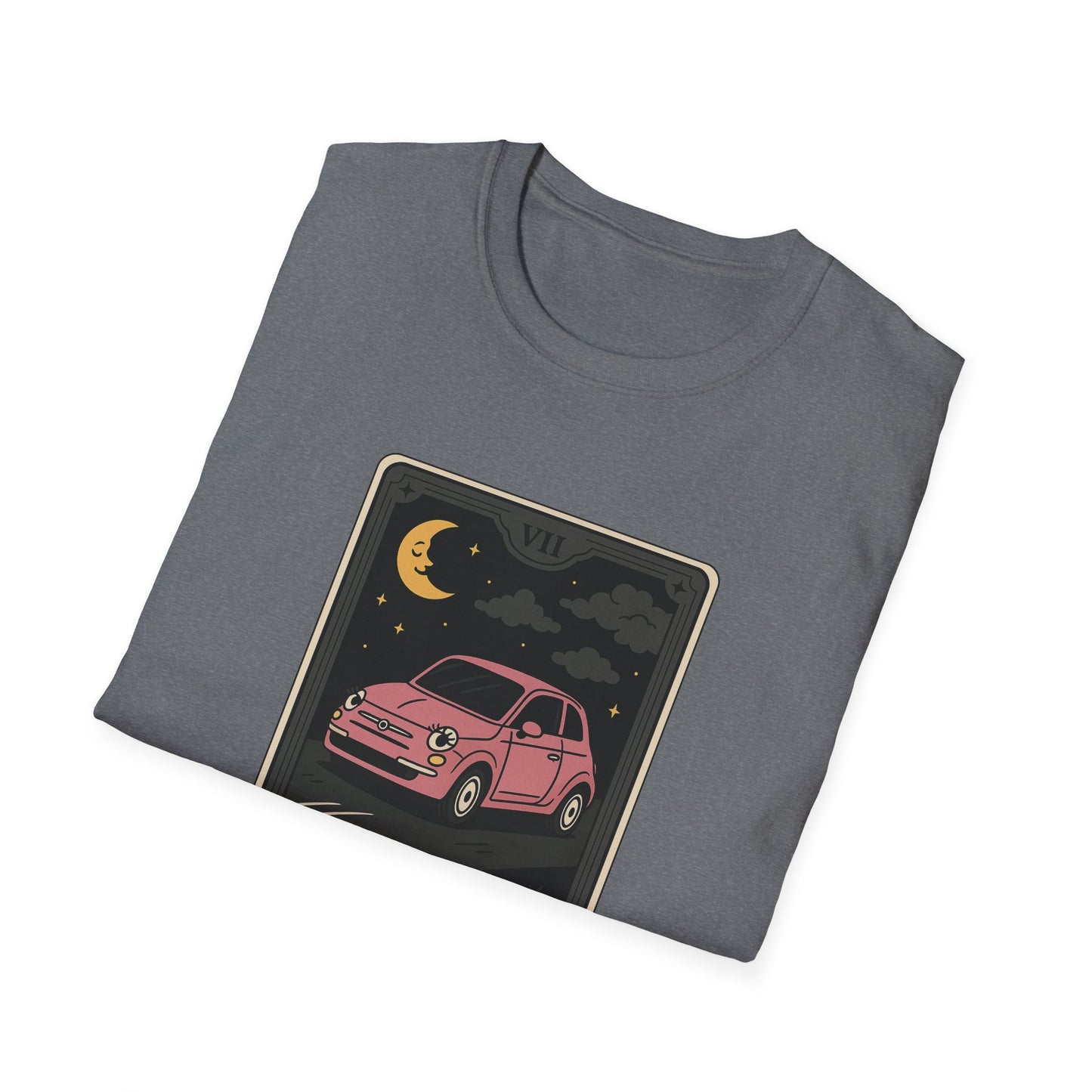 "The Chariot" Fiat 500 Cartoon Tarot Card T-Shirt