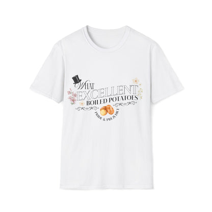 Pride and Prejudice "What Excellent Boiled Potatoes" Typography T-Shirt