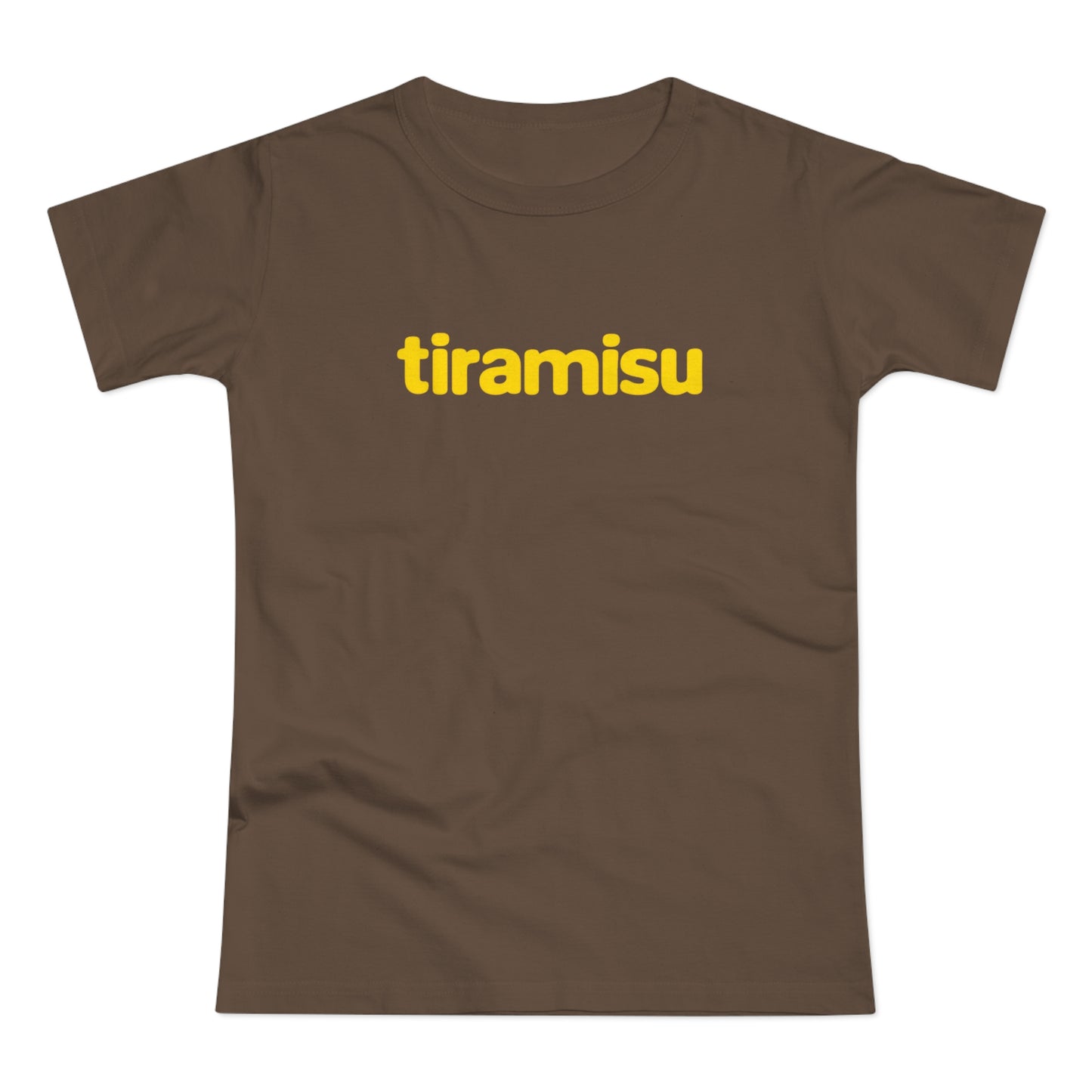 'tiramisu' Minimalist Yellow Logo Tee
