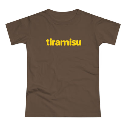 'tiramisu' Minimalist Yellow Logo Tee