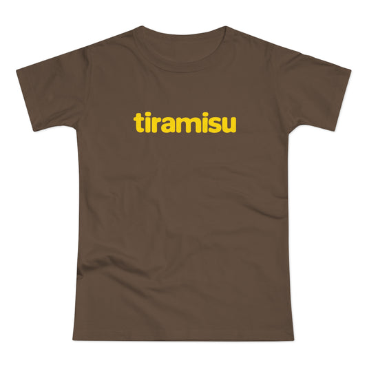 'tiramisu' Minimalist Yellow Logo Tee