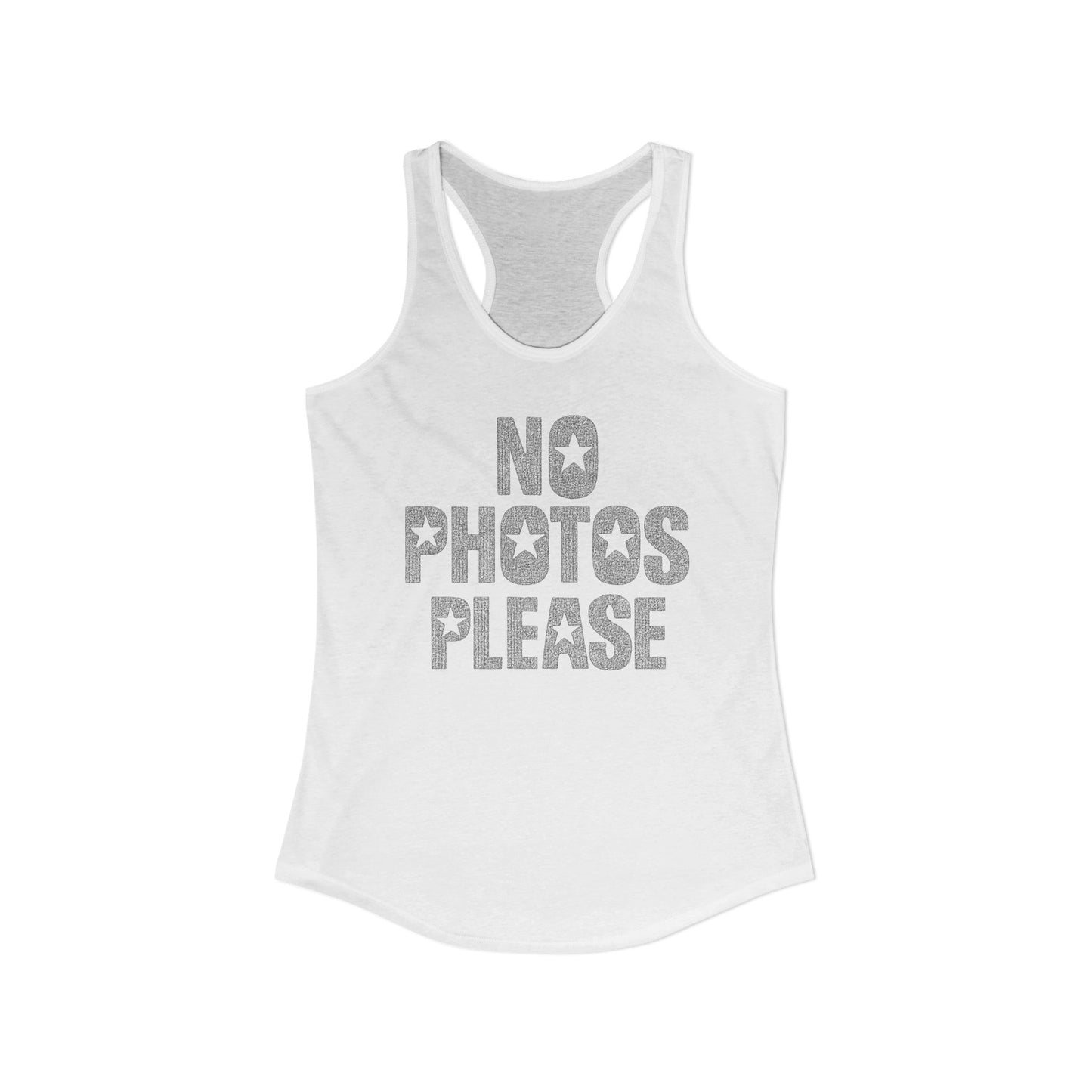 No Photos Please Racerback Tank