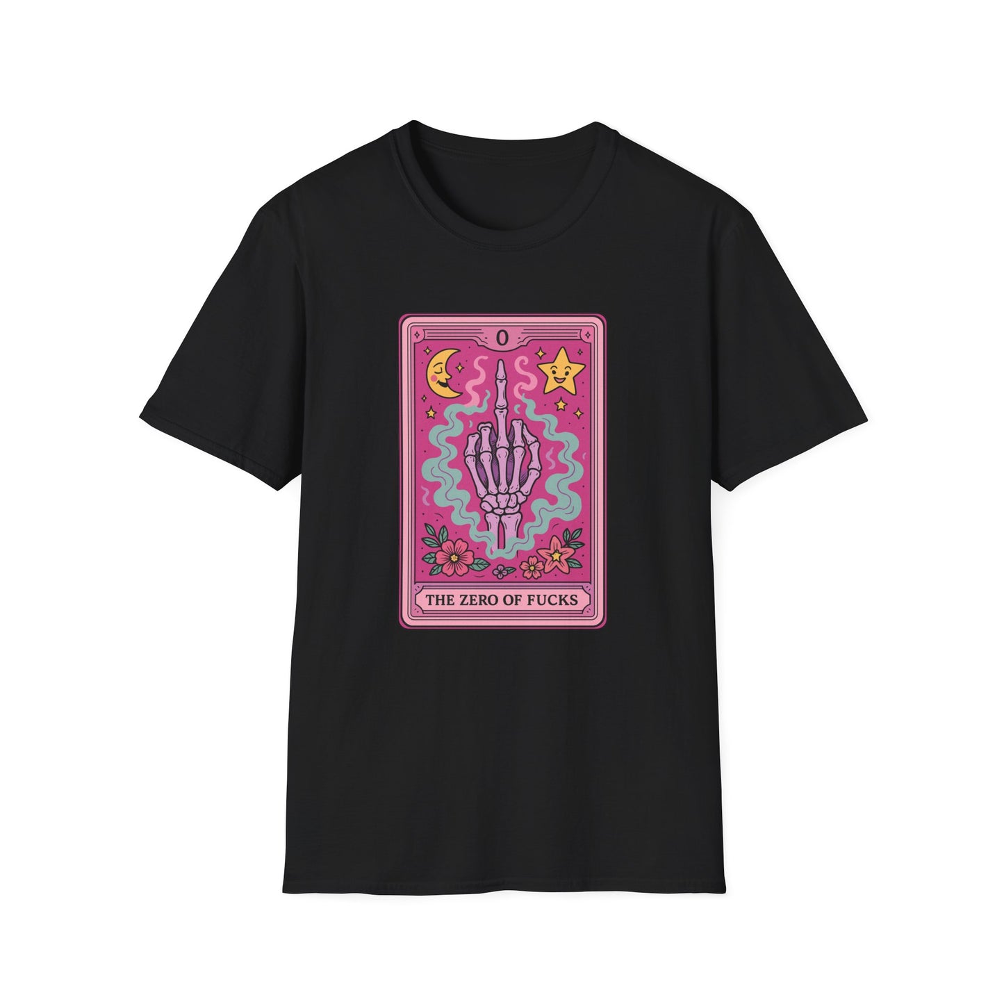 "The Zero of Fucks" Cartoon Tarot Card T-Shirt