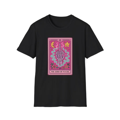 "The Zero of Fucks" Cartoon Tarot Card T-Shirt