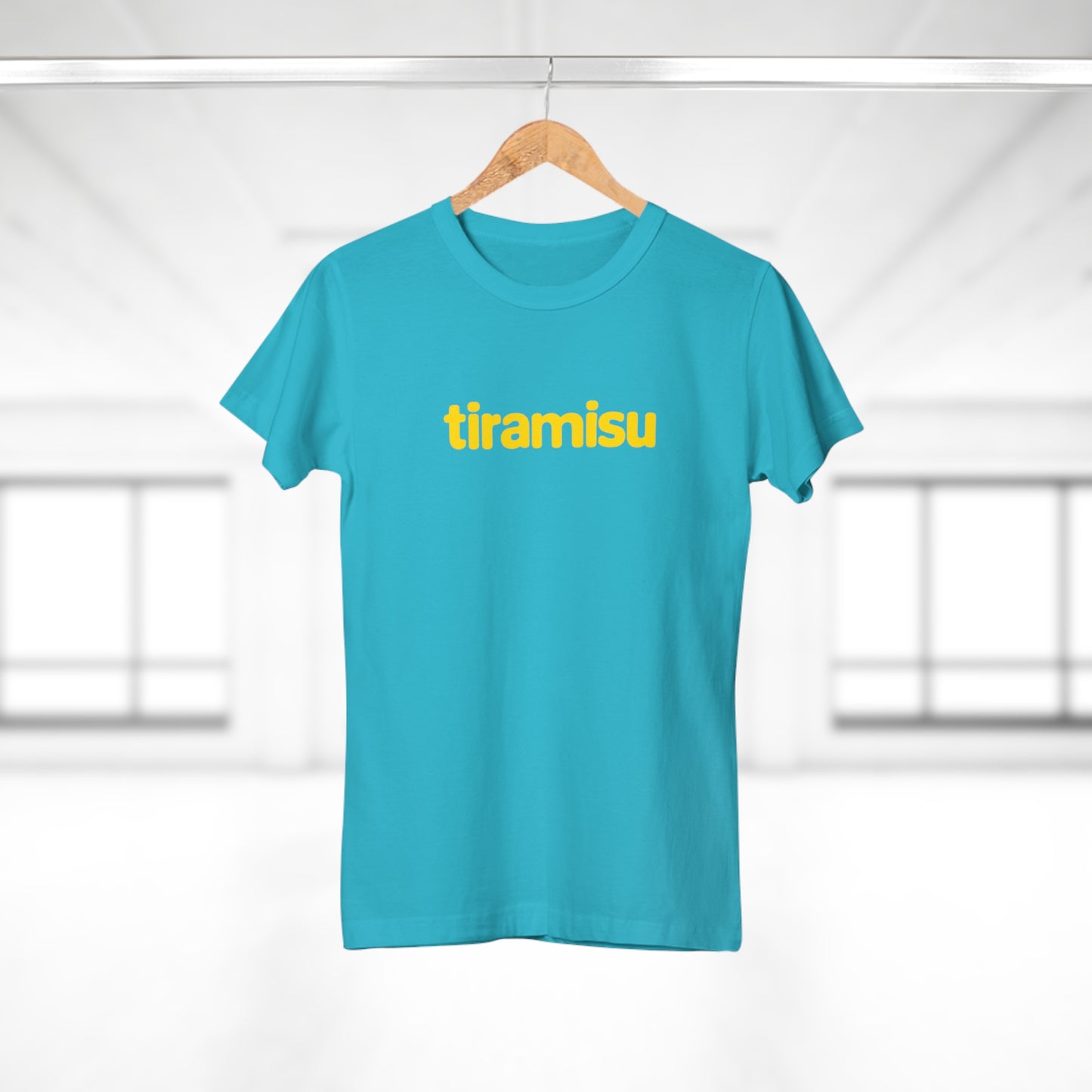 'tiramisu' Minimalist Yellow Logo Tee