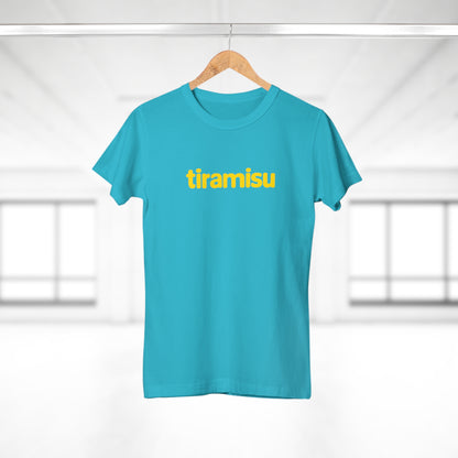 'tiramisu' Minimalist Yellow Logo Tee