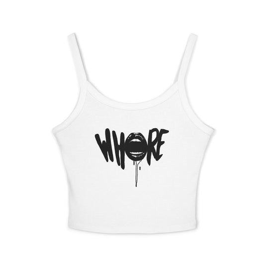 'Whore' Graffiti Lip Vest Top