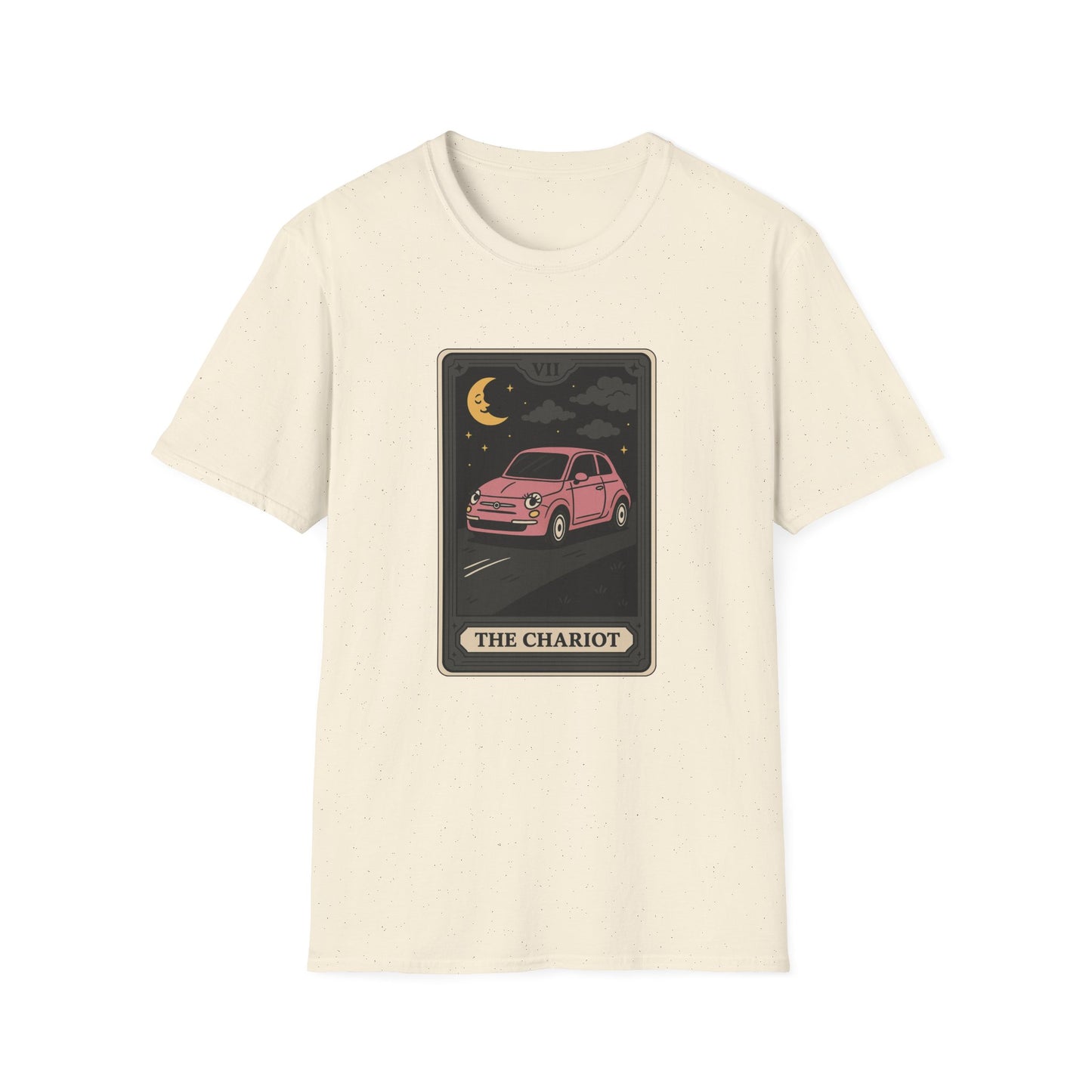"The Chariot" Fiat 500 Cartoon Tarot Card T-Shirt