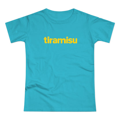 'tiramisu' Minimalist Yellow Logo Tee