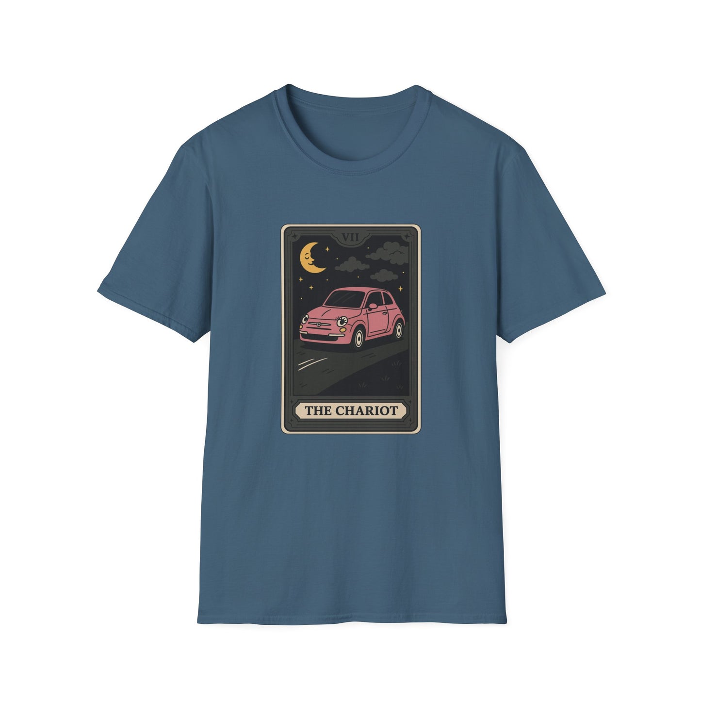 "The Chariot" Fiat 500 Cartoon Tarot Card T-Shirt