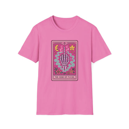 "The Zero of Fucks" Cartoon Tarot Card T-Shirt