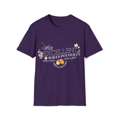 Pride and Prejudice "What Excellent Boiled Potatoes" Typography T-Shirt