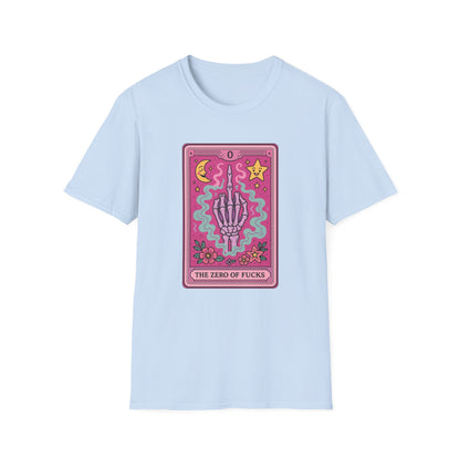 "The Zero of Fucks" Cartoon Tarot Card T-Shirt