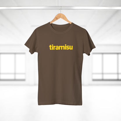 'tiramisu' Minimalist Yellow Logo Tee