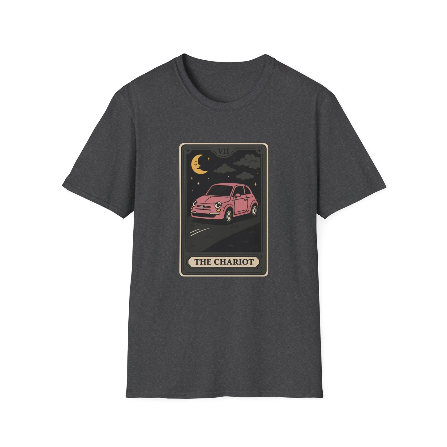 "The Chariot" Fiat 500 Cartoon Tarot Card T-Shirt