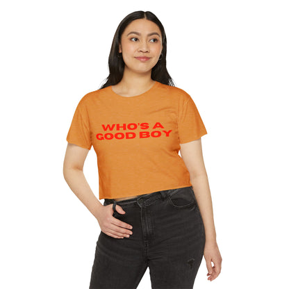 "WHO'S A GOOD BOY" Bauchfreies Top