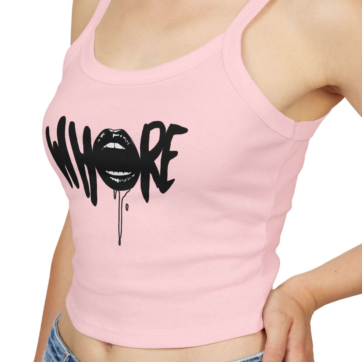 'Whore' Graffiti Lip Westentop
