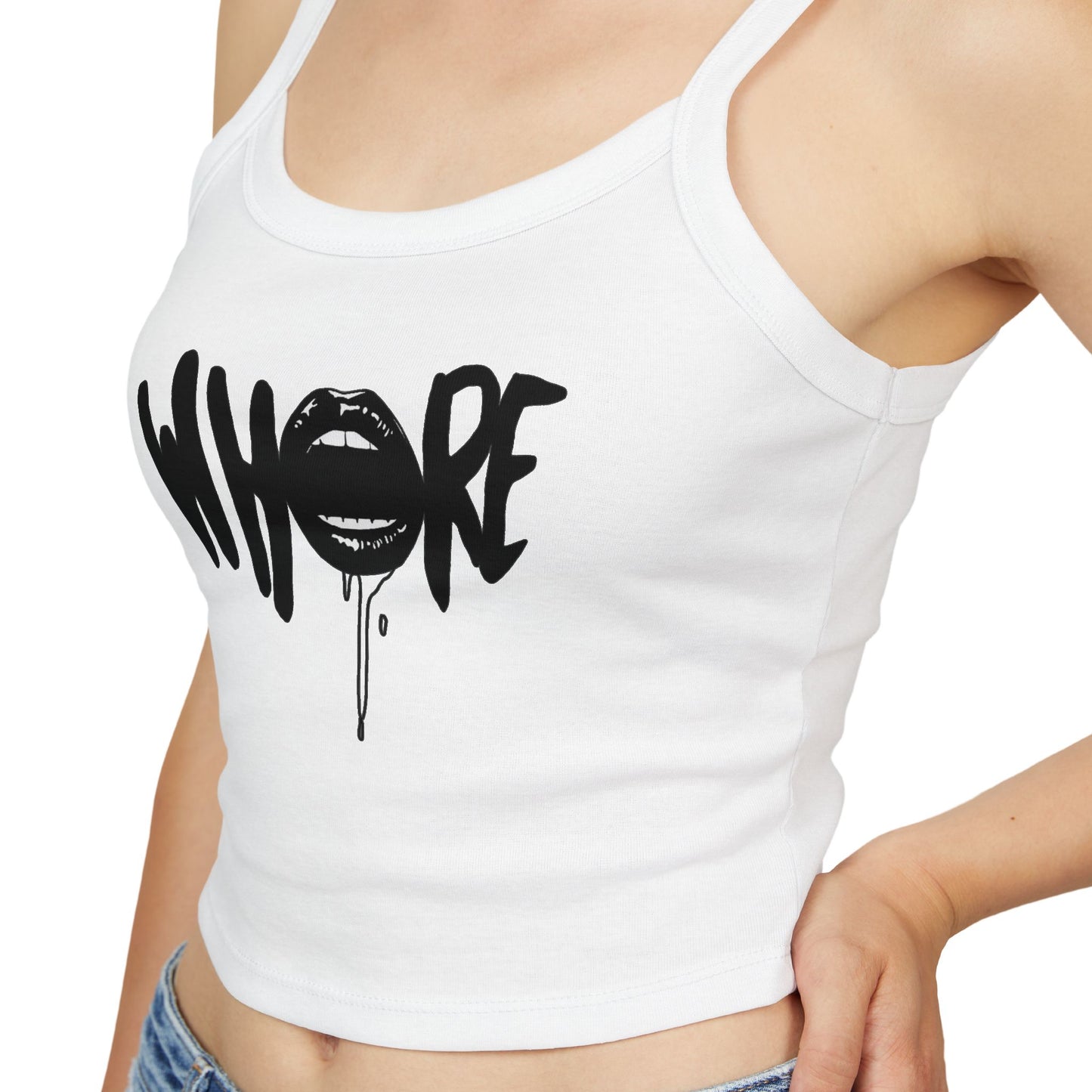 'Whore' Graffiti Lip Westentop