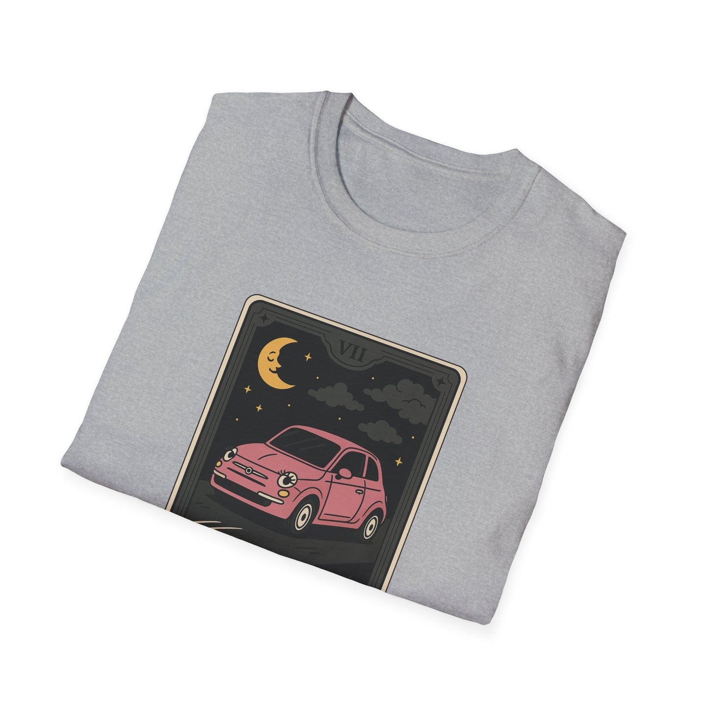 "The Chariot" Fiat 500 Cartoon Tarot Card T-Shirt