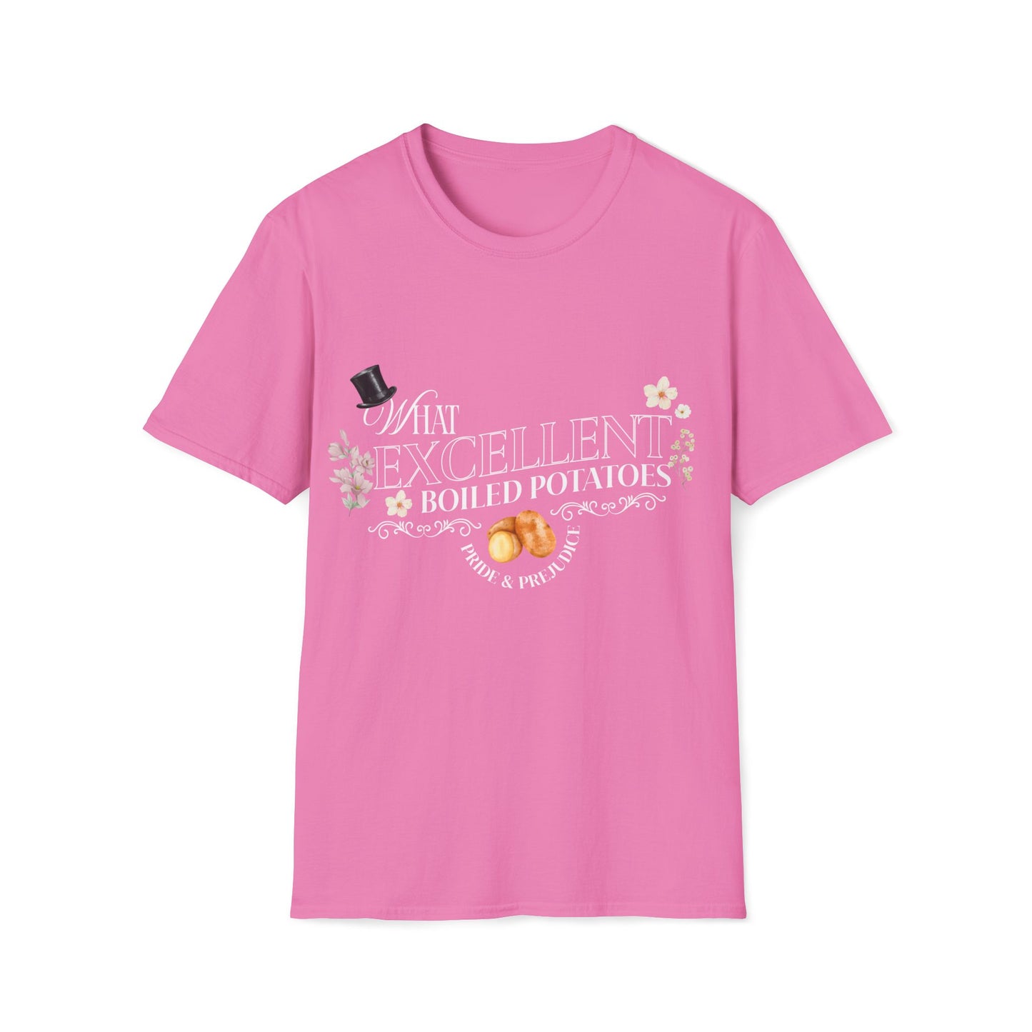Pride and Prejudice "What Excellent Boiled Potatoes" Typography T-Shirt