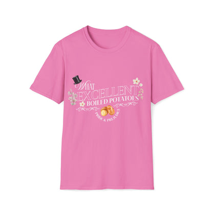 Pride and Prejudice "What Excellent Boiled Potatoes" Typography T-Shirt