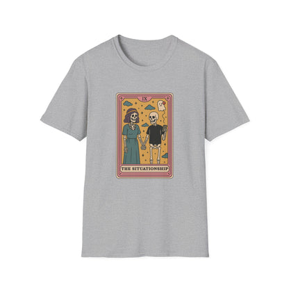 "The Situationship" Skeleton Cartoon Tarot Card T-Shirt