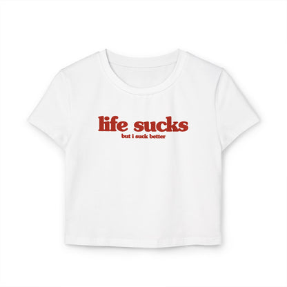 „Das Leben nervt, aber ich nerve besser“ Retro-Baby-T-Shirt