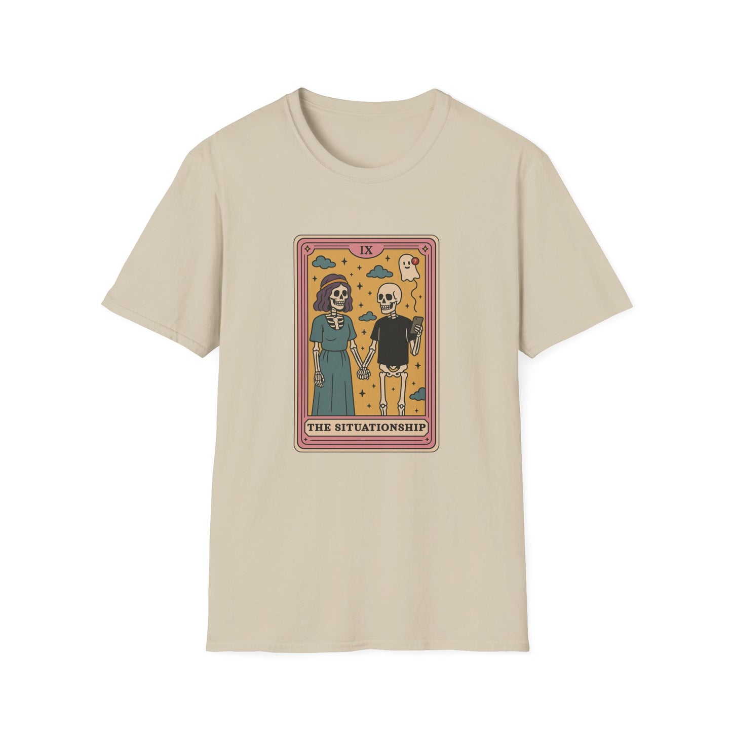 "The Situationship" Skeleton Cartoon Tarot Card T-Shirt