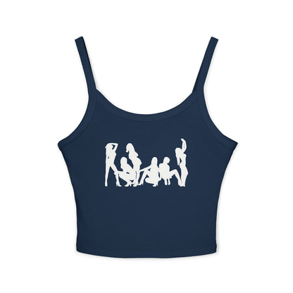 Camiseta sin mangas para fiesta con silueta de chicas