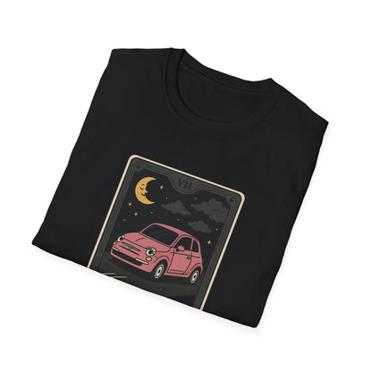 "The Chariot" Fiat 500 Cartoon Tarot Card T-Shirt
