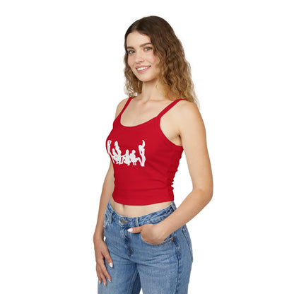 Camiseta sin mangas para fiesta con silueta de chicas