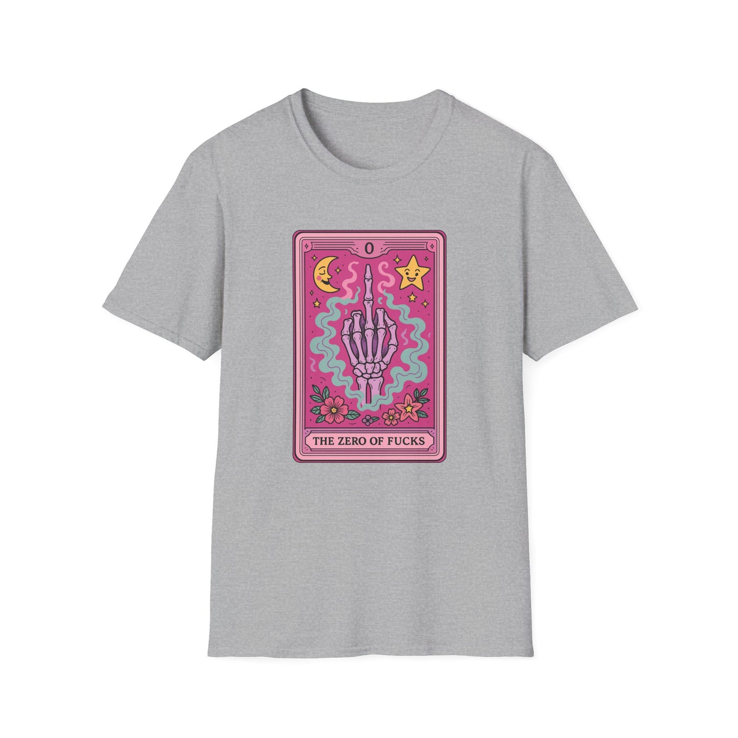"The Zero of Fucks" Cartoon Tarot Card T-Shirt